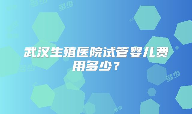 武汉生殖医院试管婴儿费用多少？