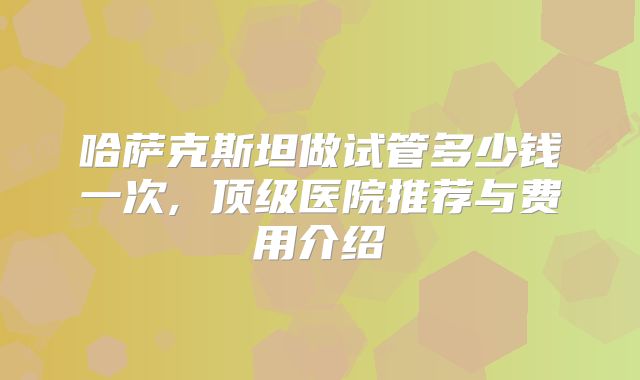 哈萨克斯坦做试管多少钱一次, 顶级医院推荐与费用介绍
