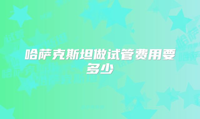 哈萨克斯坦做试管费用要多少