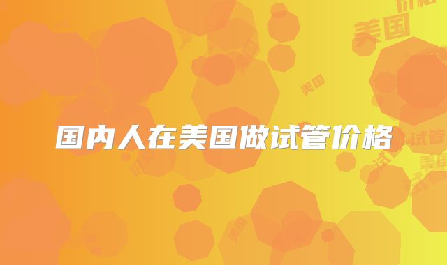 国内人在美国做试管价格