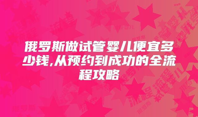 俄罗斯做试管婴儿便宜多少钱,从预约到成功的全流程攻略