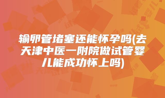 输卵管堵塞还能怀孕吗(去天津中医一附院做试管婴儿能成功怀上吗)