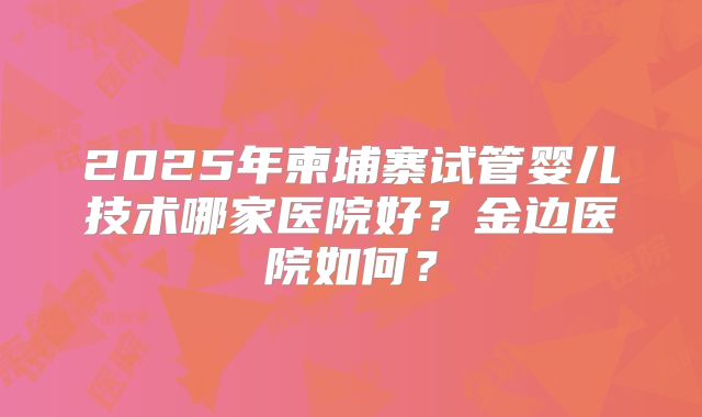 2025年柬埔寨试管婴儿技术哪家医院好？金边医院如何？