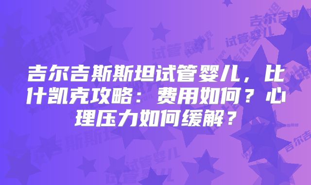 吉尔吉斯斯坦试管婴儿，比什凯克攻略：费用如何？心理压力如何缓解？