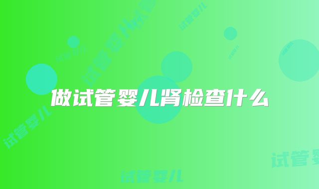 做试管婴儿肾检查什么