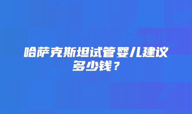哈萨克斯坦试管婴儿建议多少钱？