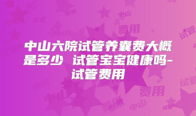 中山六院试管养囊费大概是多少 试管宝宝健康吗-试管费用