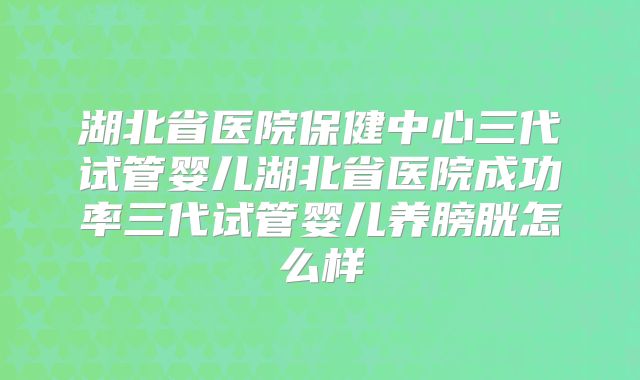 湖北省医院保健中心三代试管婴儿湖北省医院成功率三代试管婴儿养膀胱怎么样