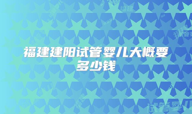 福建建阳试管婴儿大概要多少钱