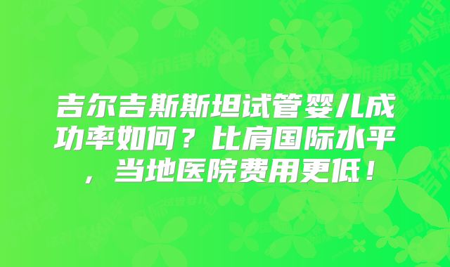 吉尔吉斯斯坦试管婴儿成功率如何？比肩国际水平，当地医院费用更低！