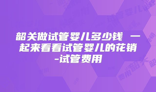 韶关做试管婴儿多少钱 一起来看看试管婴儿的花销-试管费用