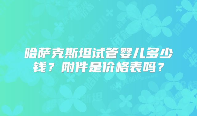 哈萨克斯坦试管婴儿多少钱？附件是价格表吗？