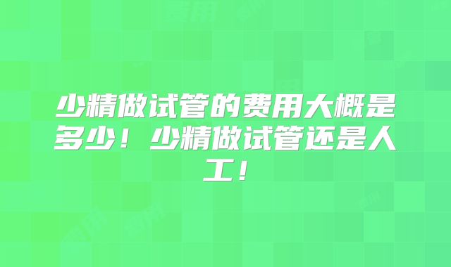 少精做试管的费用大概是多少！少精做试管还是人工！