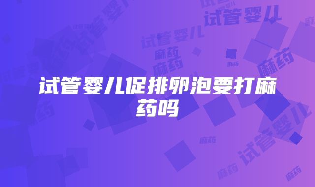 试管婴儿促排卵泡要打麻药吗