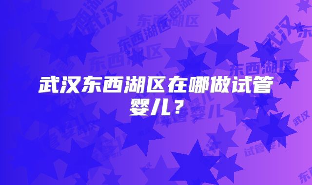 武汉东西湖区在哪做试管婴儿？