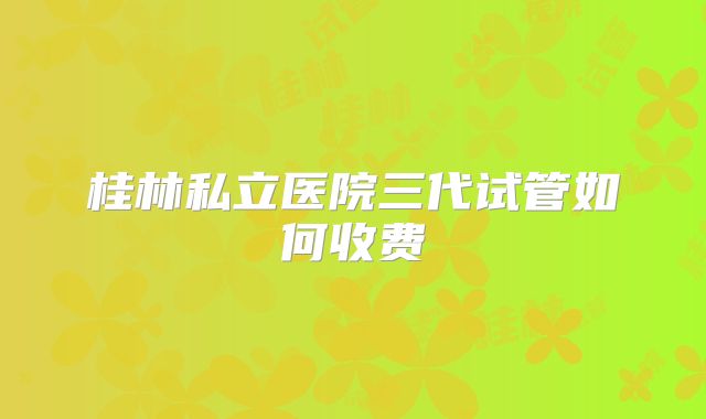 桂林私立医院三代试管如何收费