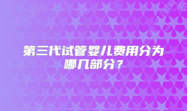 第三代试管婴儿费用分为哪几部分?