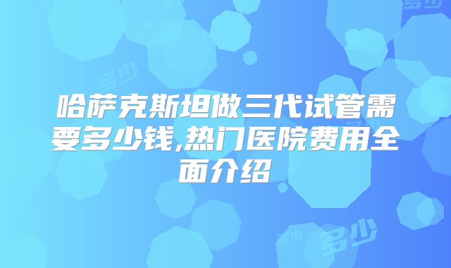 哈萨克斯坦做三代试管需要多少钱,热门医院费用全面介绍