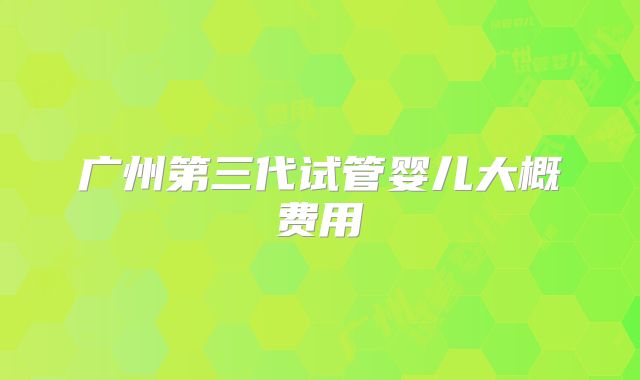 广州第三代试管婴儿大概费用