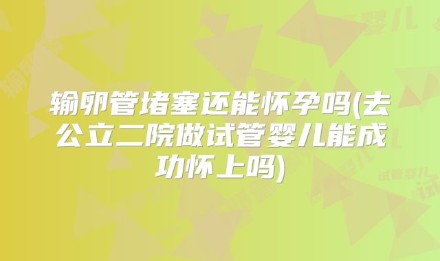 输卵管堵塞还能怀孕吗(去公立二院做试管婴儿能成功怀上吗)