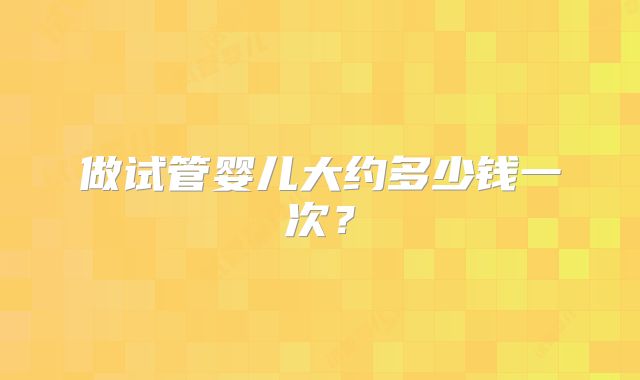 做试管婴儿大约多少钱一次？