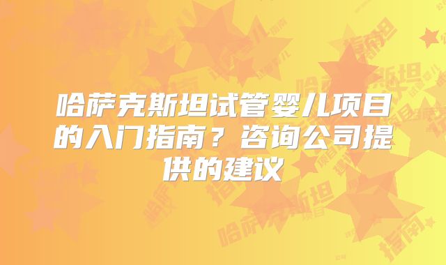 哈萨克斯坦试管婴儿项目的入门指南?咨询公司提供的建议