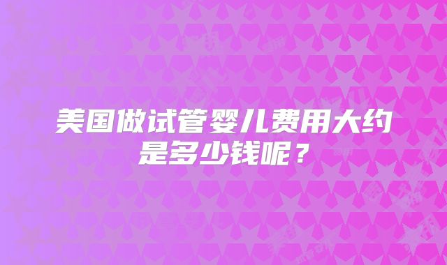 美国做试管婴儿费用大约是多少钱呢？