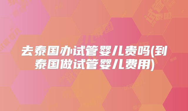 去泰国办试管婴儿贵吗(到泰国做试管婴儿费用)