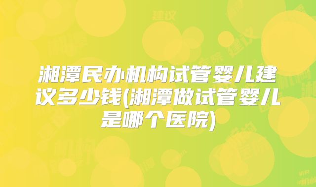 湘潭民办机构试管婴儿建议多少钱(湘潭做试管婴儿是哪个医院)