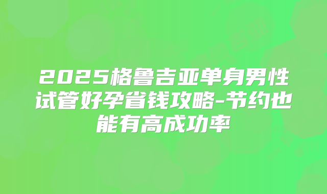 2025格鲁吉亚单身男性试管好孕省钱攻略-节约也能有高成功率