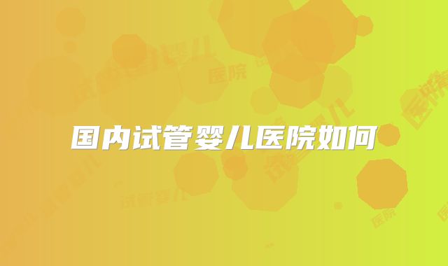 国内试管婴儿医院如何