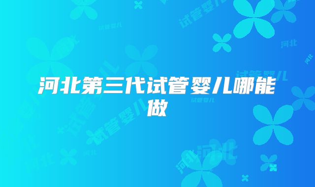 河北第三代试管婴儿哪能做