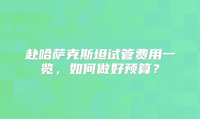 赴哈萨克斯坦试管费用一览，如何做好预算？