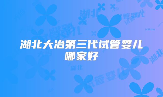 湖北大冶第三代试管婴儿哪家好