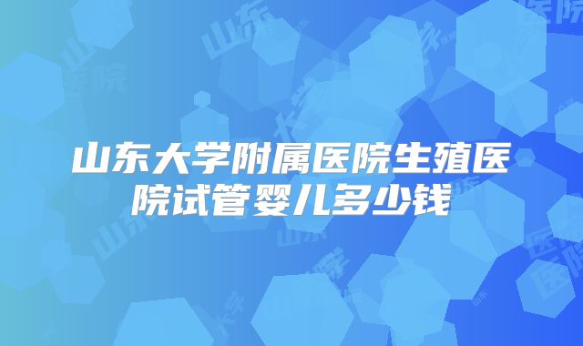 山东大学附属医院生殖医院试管婴儿多少钱