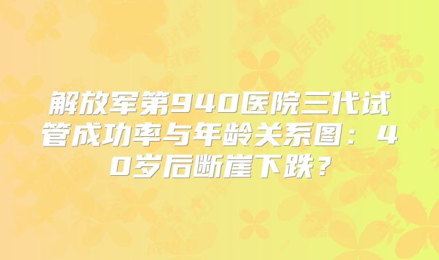 解放军第940医院三代试管成功率与年龄关系图：40岁后断崖下跌？