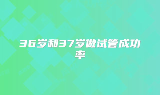 36岁和37岁做试管成功率