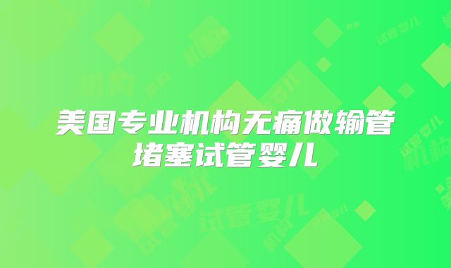 美国专业机构无痛做输管堵塞试管婴儿