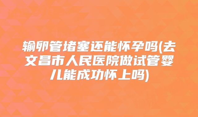 输卵管堵塞还能怀孕吗(去文昌市人民医院做试管婴儿能成功怀上吗)