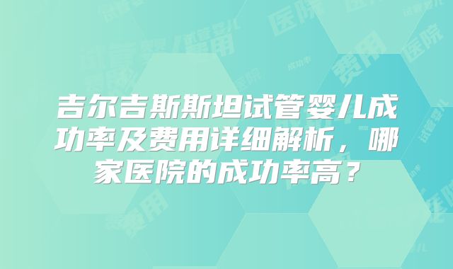 吉尔吉斯斯坦试管婴儿成功率及费用详细解析,哪家医院的成功率高?