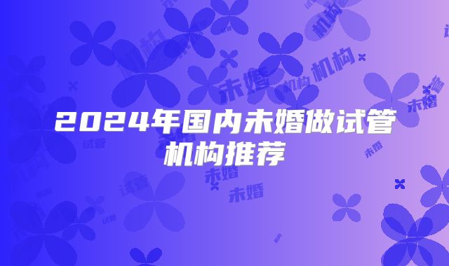 2024年国内未婚做试管机构推荐