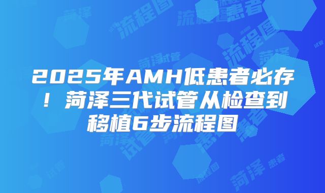2025年AMH低患者必存！菏泽三代试管从检查到移植6步流程图