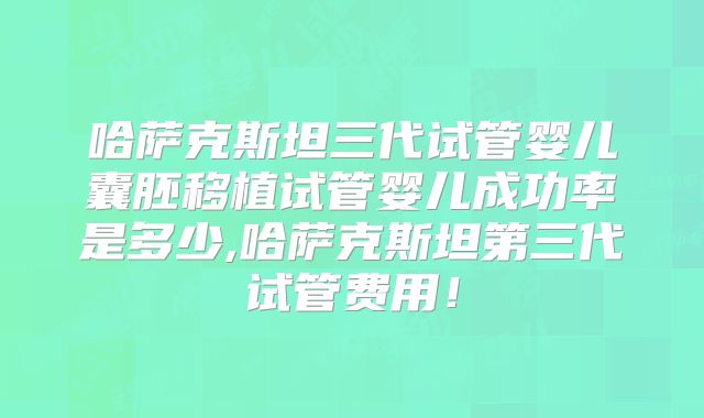 哈萨克斯坦三代试管婴儿囊胚移植试管婴儿成功率是多少,哈萨克斯坦第三代试管费用!