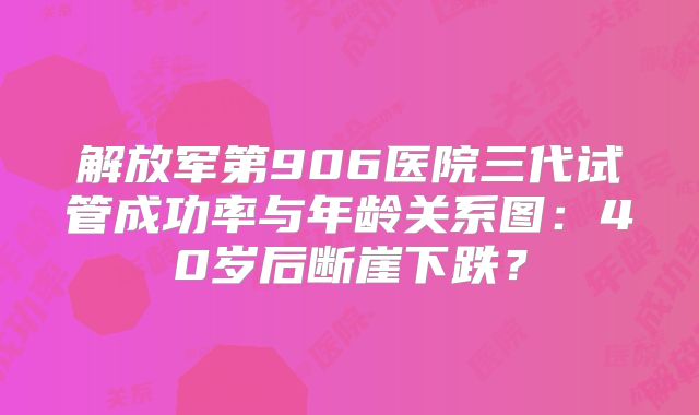 解放军第906医院三代试管成功率与年龄关系图:40岁后断崖下跌?