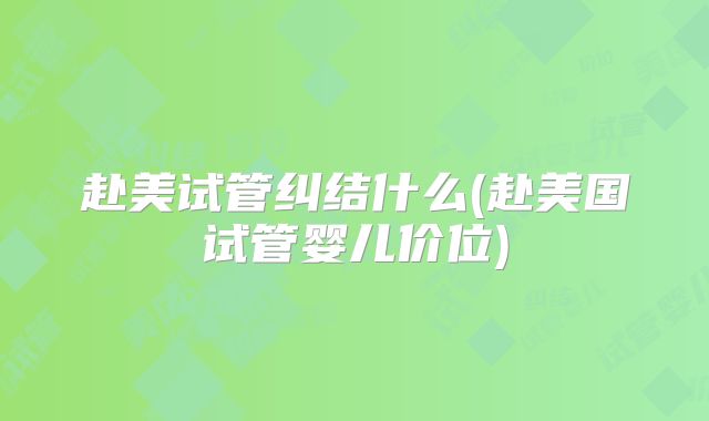 赴美试管纠结什么(赴美国试管婴儿价位)