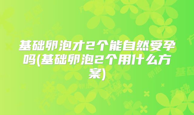 基础卵泡才2个能自然受孕吗(基础卵泡2个用什么方案)