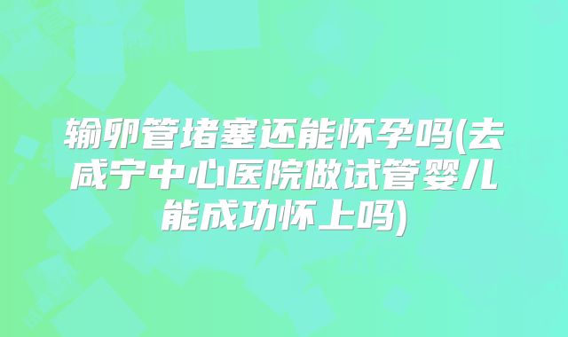 输卵管堵塞还能怀孕吗(去咸宁中心医院做试管婴儿能成功怀上吗)