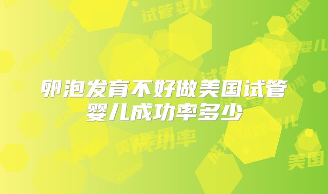 卵泡发育不好做美国试管婴儿成功率多少