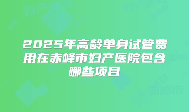 2025年高龄单身试管费用在赤峰市妇产医院包含哪些项目