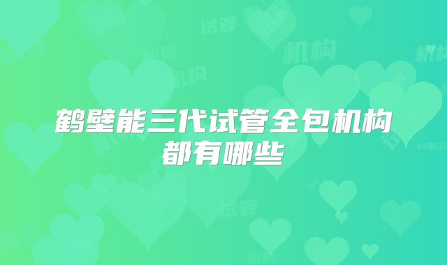 鹤壁能三代试管全包机构都有哪些